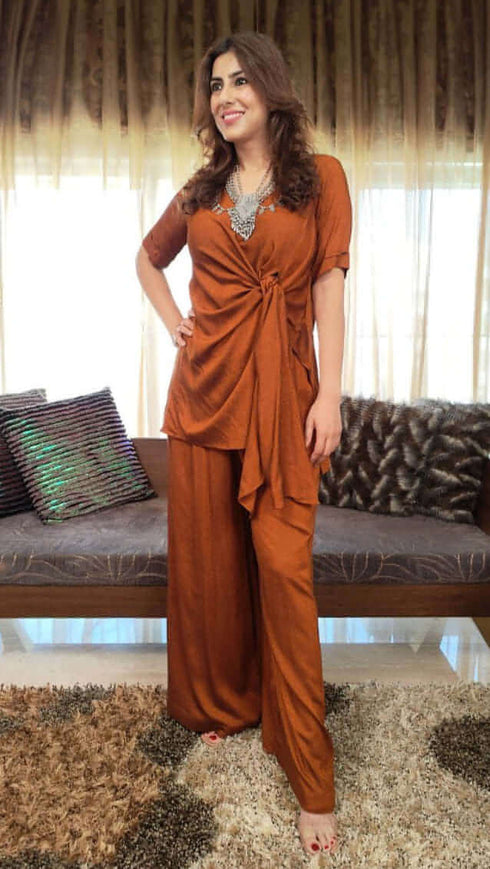 Rust Brown Knot Coord Set