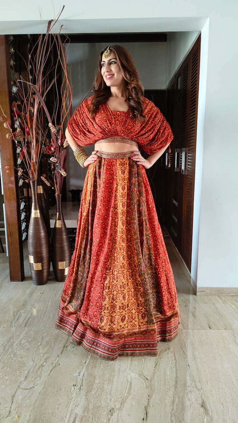 Rust Maroon Lehenga Set