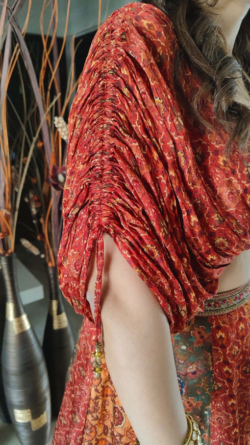 Rust Maroon Lehenga Set