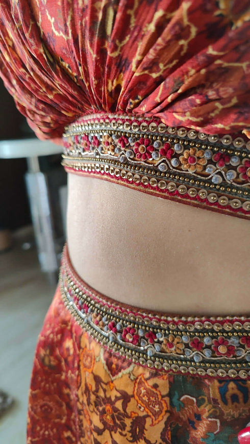 Rust Maroon Lehenga Set