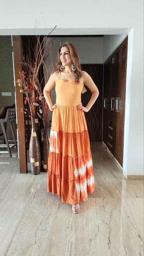 Rust Orange Dress with Shrug