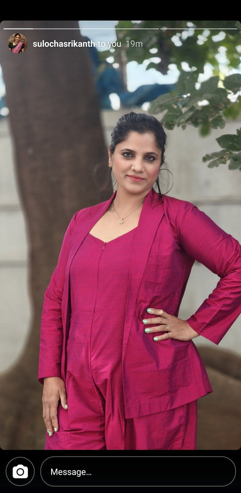Beetroot Pink Jumpsuit with Jacket
