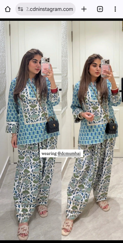 Blue Green Farshi Set