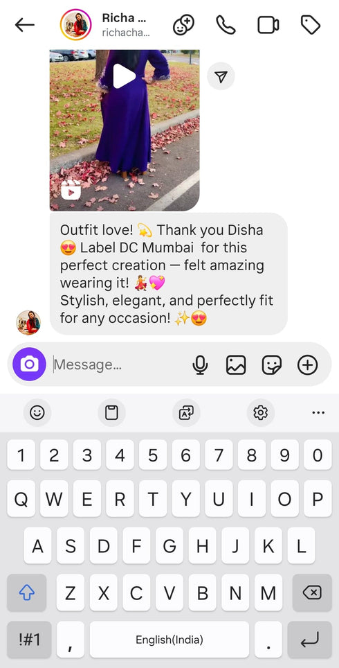 Purple Drape Skirt Set with Embroidered High-Low Top