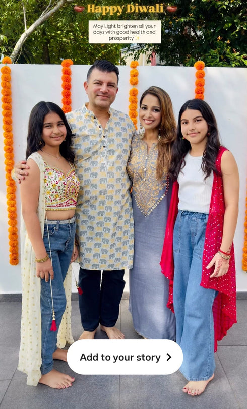 Denim Gold Kaftan Dress