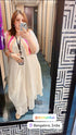 Off White Drape gown with Neon Jacket - DC Mumbai