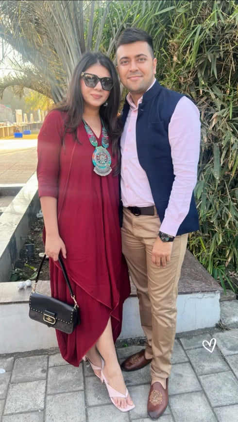 Maroon Butterfly Dress