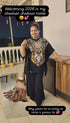 Heavily Embroidered Black Kaftan with Pant