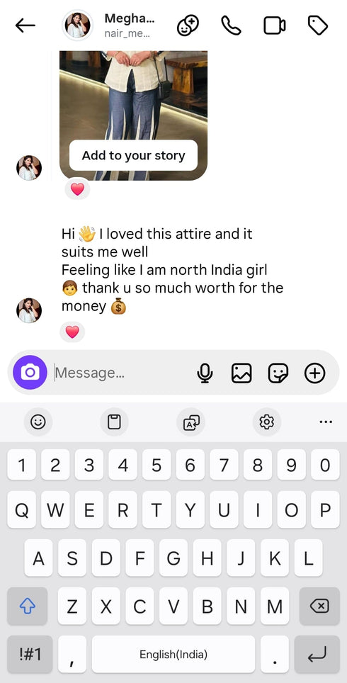 Embroidered Top With Kali Pants - Denim Look