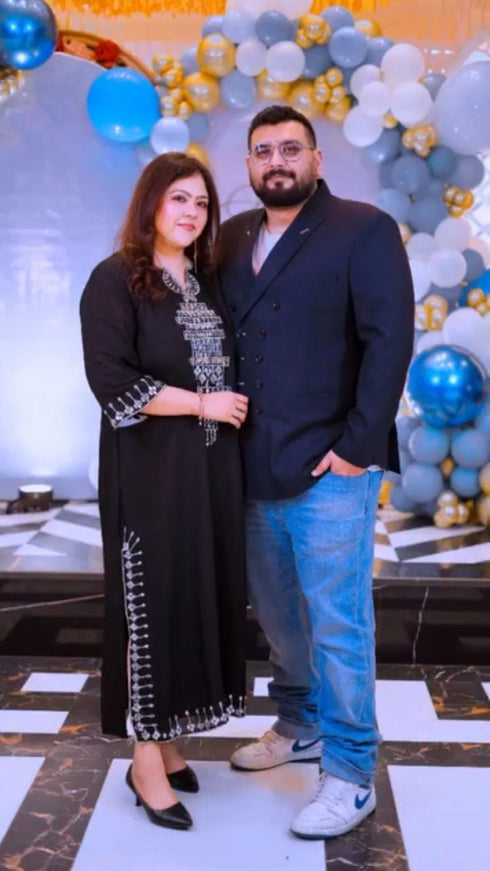 Party Black Kaftan Dress