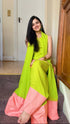 Green Pink Organza Duppatta Farshi Set