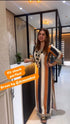 Blue Brown Beige Kaftan Dress