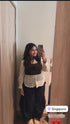 Blue Flared Pants With Patchwork Corset Top
