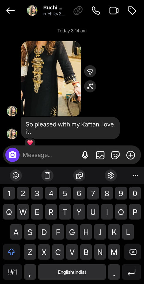 Party Black Kaftan Dress