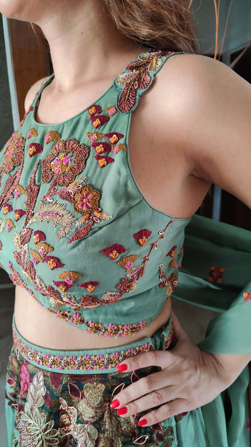 Sea Green Lehenga Set