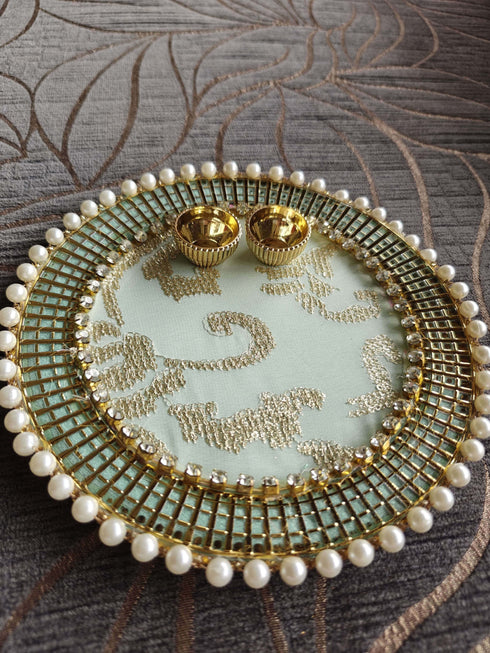 Sea Green Pooja Thali - Accessory