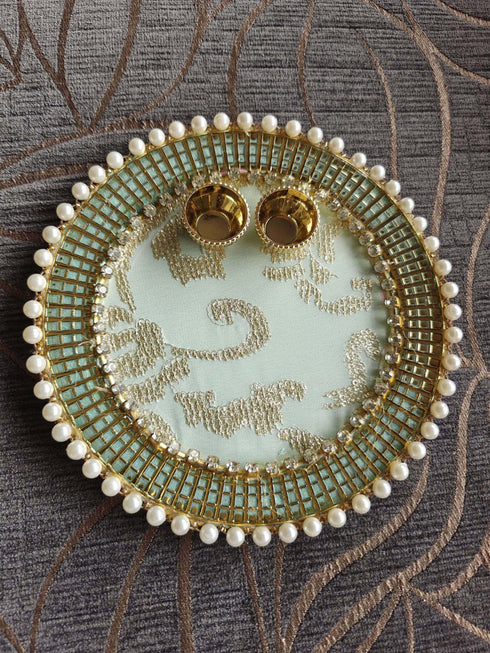 Sea Green Pooja Thali - Accessory