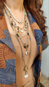 Sea Shell Gold Grey Multi Layer Necklace