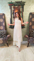 Shimmer Cream White Coord Set