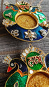 Shubh Labh Peacock Morni Diya Set Third Design (Pair of 2) - Accessory