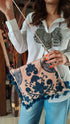 Sling Velvet Peach Blue Banjara Handcrafted Embroidery Bag