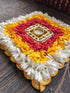 Square Yellow Red Pearl Diya Rangoli - Accessory