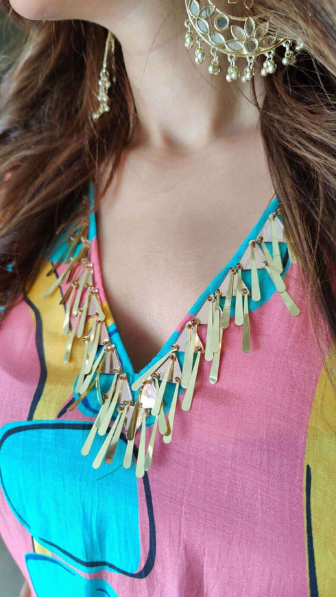 Summer Pink Drape Skirt Set