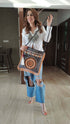 Sun Grey Jute Banjara Handcrafted Embroidery Tote Bag
