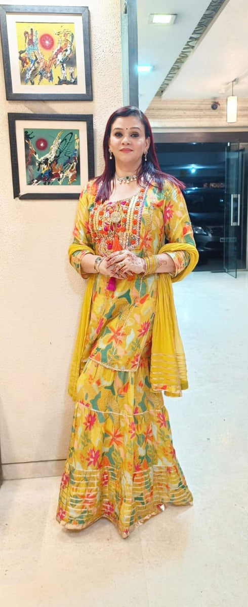 Sunny Yellow Sharara Set