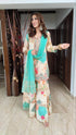Teal Cream Sharara Set