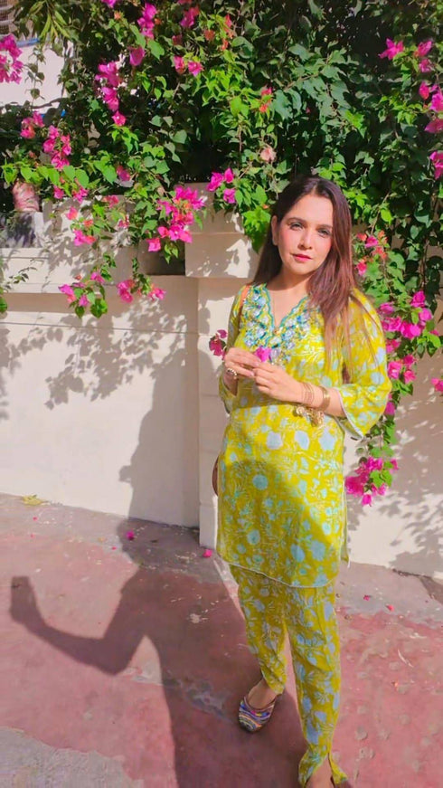 (@ThatBohoGirl) Lime Green Coord Set - Three Piece Set