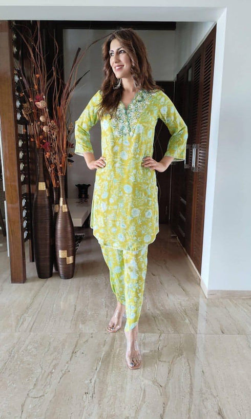 (@ThatBohoGirl) Lime Green Coord Set - Three Piece Set