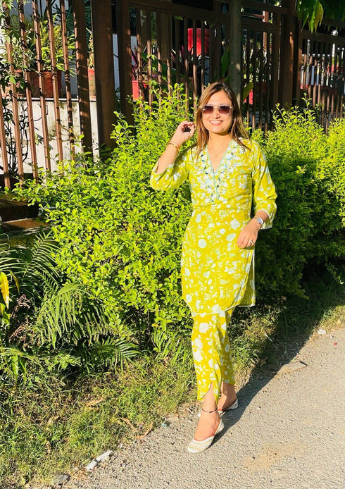 (@ThatBohoGirl) Lime Green Coord Set - Three Piece Set