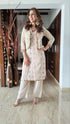 Three Piece Jacket Off White Pathani Set