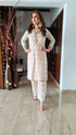 Three Piece Jacket Off White Pathani Set