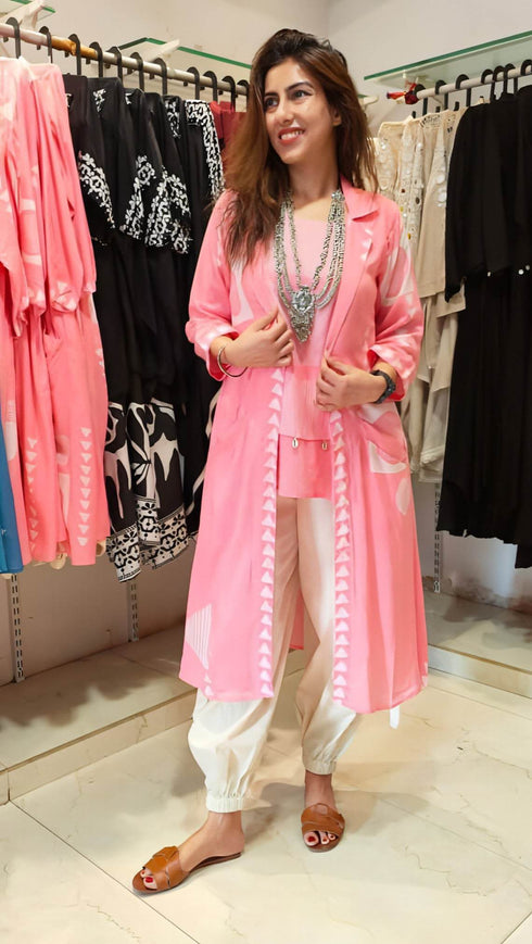 Three Piece Pink Cargo Coord Set