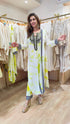 (Kajol) Tie Dye Green Drape Sari Kurta Set