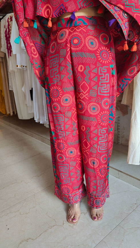 Tomato Red Butterfly Coord Set