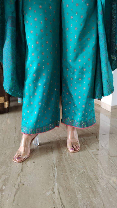 Turquoise Blue Anarkali Set