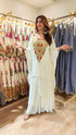 Kareena Ivory White Kaftan Top With Drape Skirt