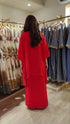 Kareena Sindoor Red Kaftan Top With Drape Skirt