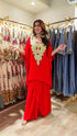 Kareena Sindoor Red Kaftan Top With Drape Skirt