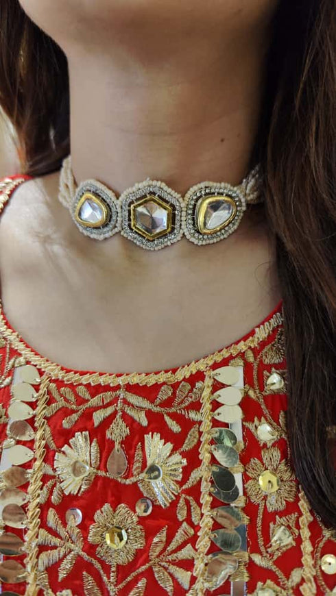 Gotapatti Red Sharara Set