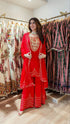 Gotapatti Red Sharara Set