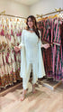 White Chikan Set With Duppatta