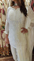 White Chikan Set With Duppatta