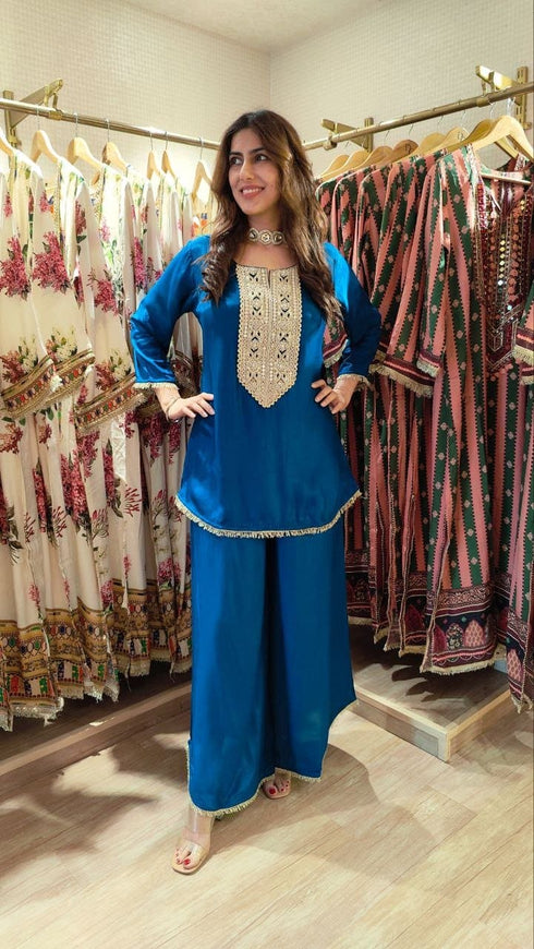 Punjabi Blue Kurta Pant Set