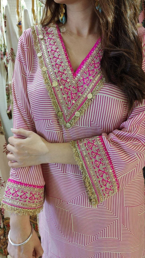 Pink Stripes Coord Set