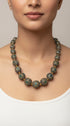 Antique Gold and Green Stone Necklace