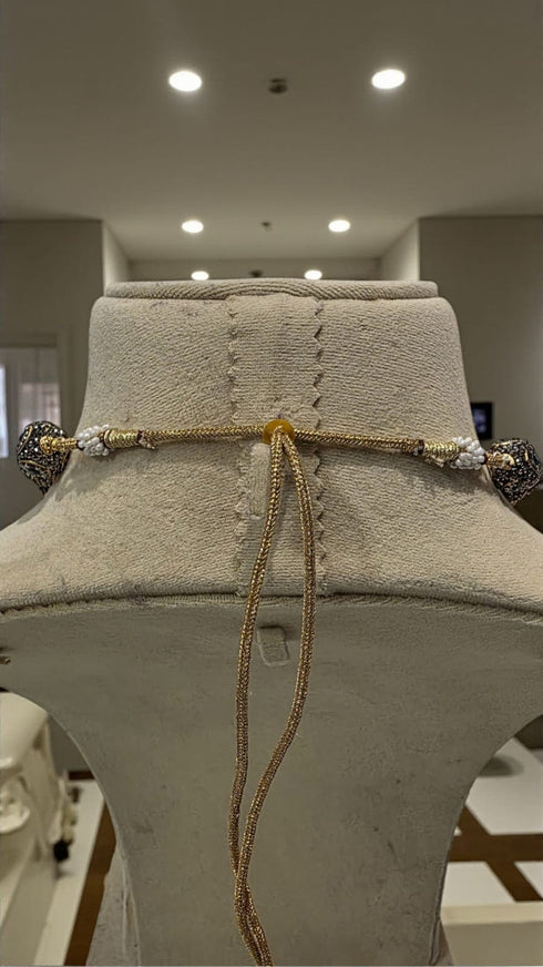 Antique Gold and Green Stone Necklace